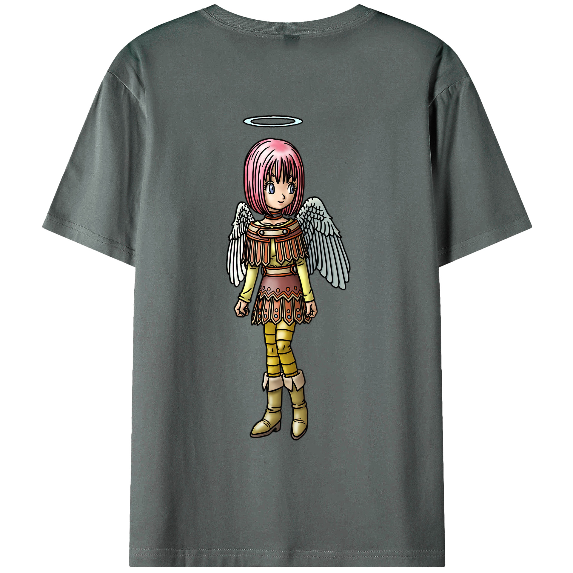 （画像用） ドラゴンクエスト Doragon Kuesuto Dragon Quest 綿100％ メンズ半袖Tシャツ（バックプリント） 通気性